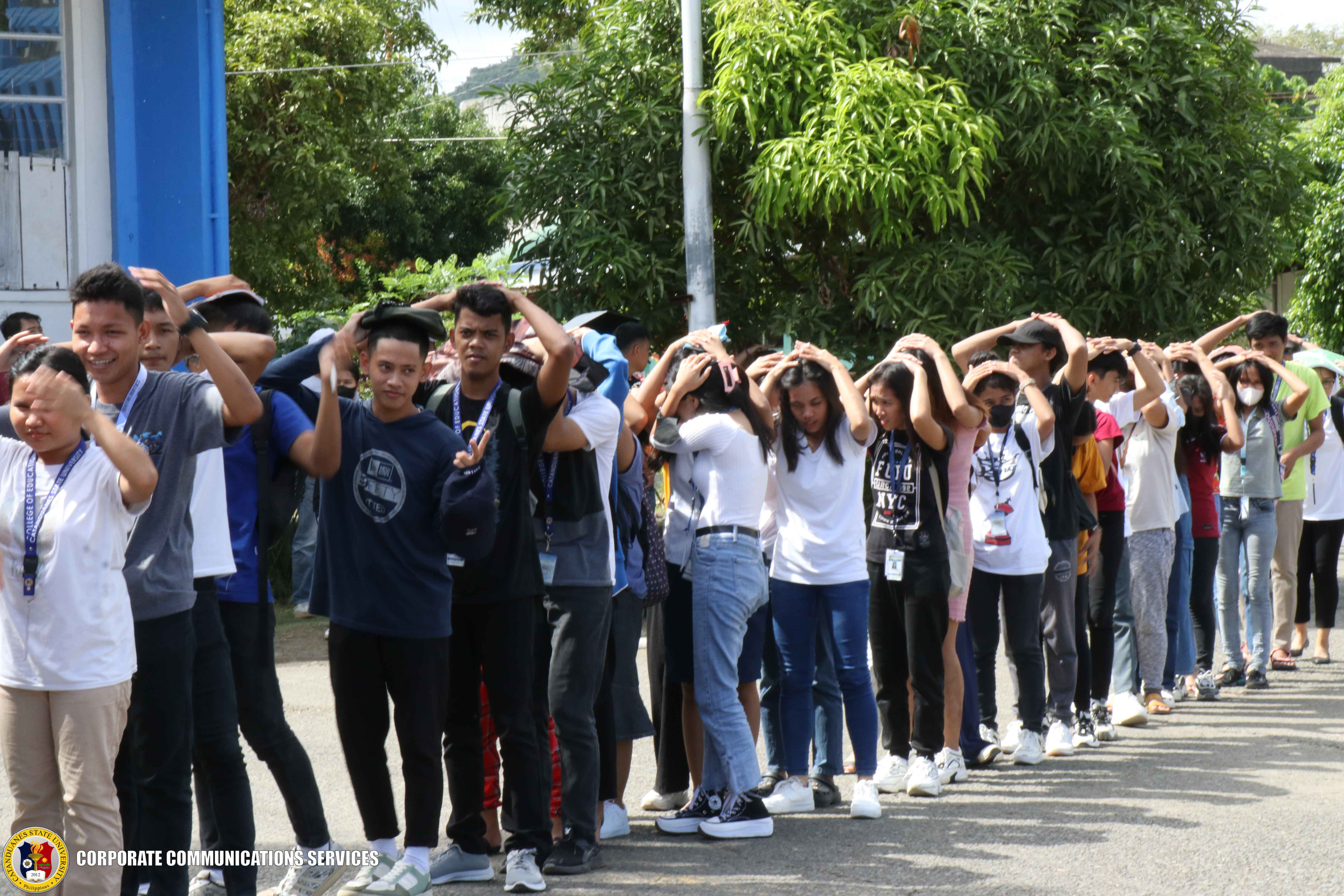 CatSU students, employees participate in National Simultaneous Earthquake Drill 2023