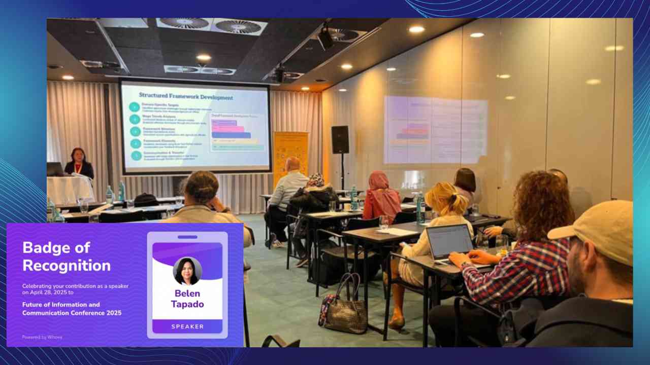 CatSU prof presents rice farmer data system at global ICT conference in Berlin