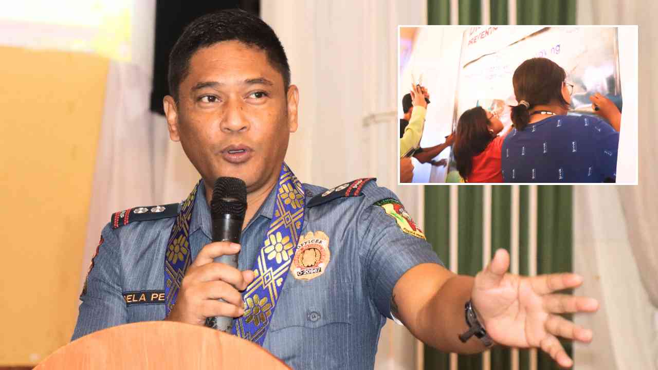New Virac cop chief asks CatSU students to 'stay fit, stay healthy, and stay away from illegal drugs' in Drug Prevention Forum 