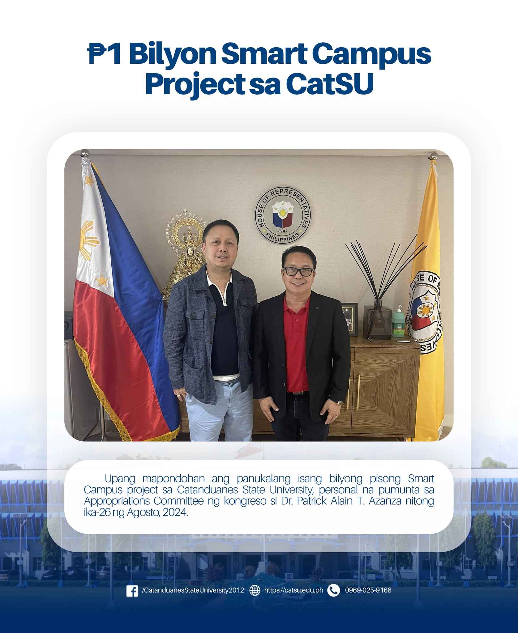 [MAGANDANG BALITA] 1 Bilyon Smart Campus Project sa CatSU